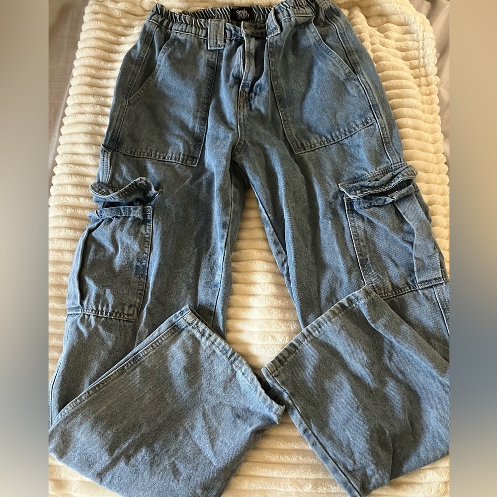 Simply society Color:Blue Cargo  boyfriend jeans